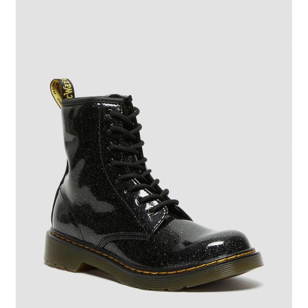 Dr Martens Boots women 1460 Black Pascal Glitter Boots 6 Smooth patent Leather